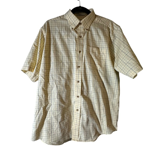 L.L. Bean Wrinkle Free Plaid Short Sleeve Button Down Shirt Mens L Reg - Picture 2 of 6